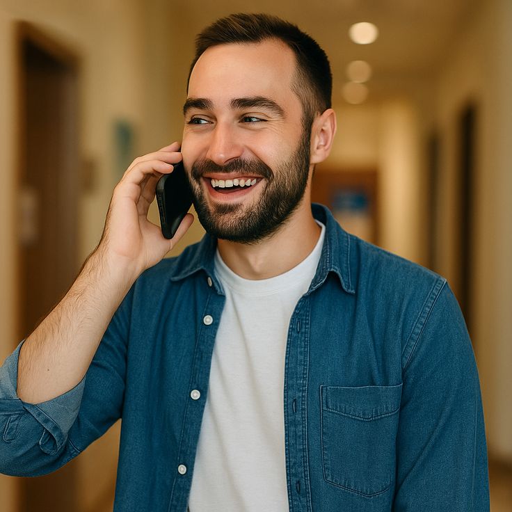 Friendly business consultant talking on the phone